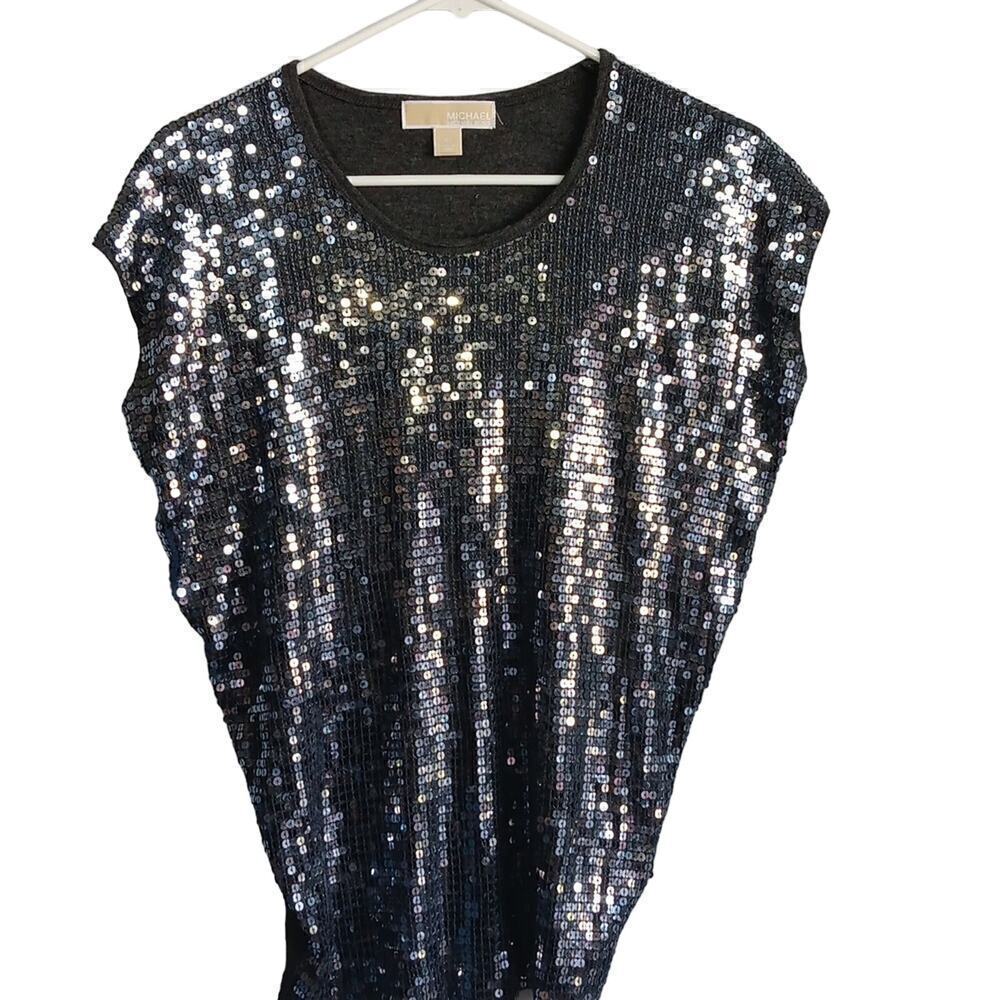 EUC Michael Michael Kors Sleeveless Gray Top with Sequin XS